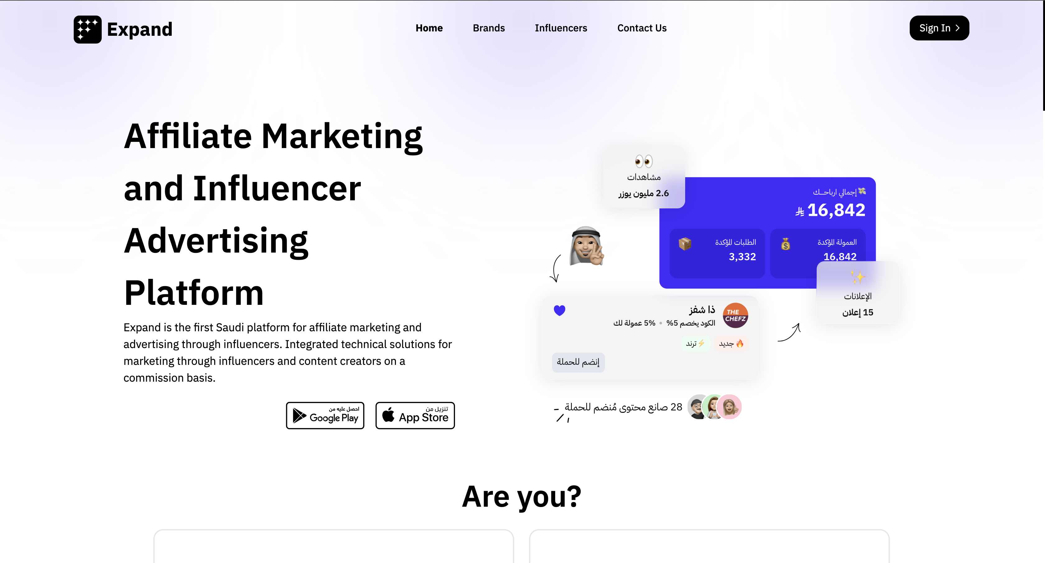 Expand / AmnAds public website screenshot