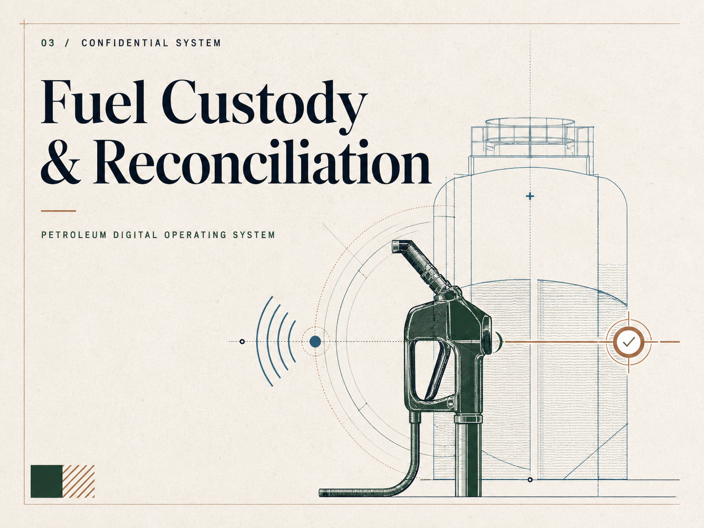 Representative blueprint-style visual for the Fuel Custody and Reconciliation Platform