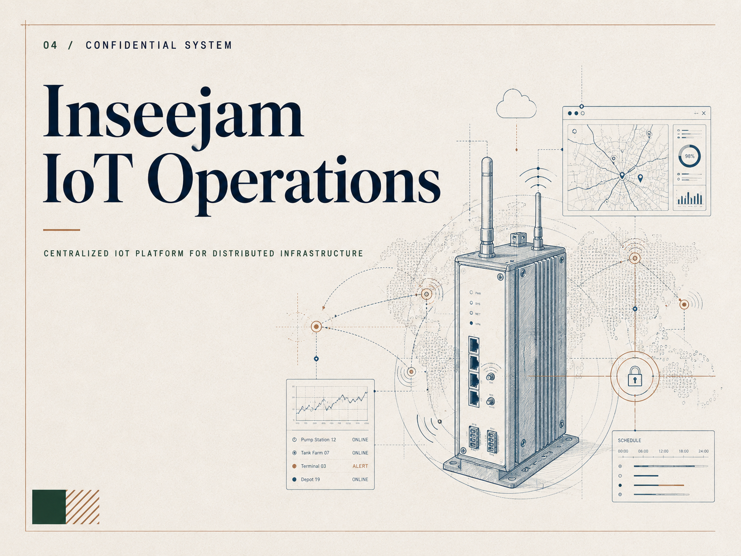 Representative blueprint-style visual for the Inseejam IoT Operations Platform